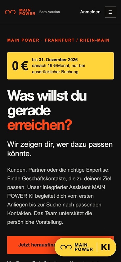 Main Power auf einem Telefon